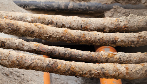 Exposed pipes