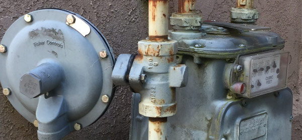 Closeup of gas meter