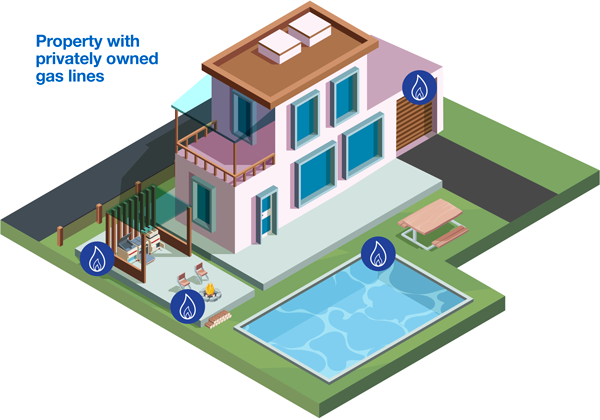 Property with privately owned gas lines